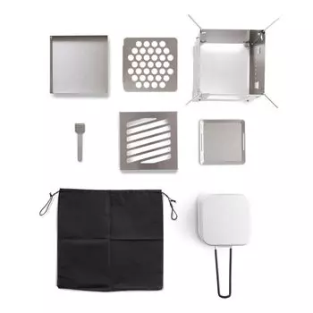Набор для костра Takagi Bonfire Iron Set, сумка для хранения для гриля на открытом воздухе, в комплекте подставка Takagi TAKAGI/мини-плита/плита серебряный