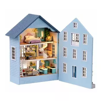 Набор для кукольного домика Миниатюрный домик Игрушечный миниатюрный набор Poke Piece House (Светло-синий) светло-синий