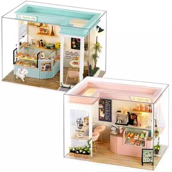 Набор для кукольного домика ручной работы Miniature SHOP SERIES из 2 штук Розовый (t-ФРИК) (Комплект + Синий)