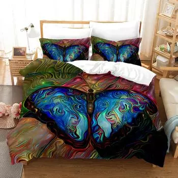 Набор для квилтинга «Бабочка» с 3D цифровой печатью, трехпредметный набор GB-Single135cm200cm 2pcs