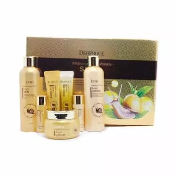 Набор для лица: Крем для век, BB-крем, Крем, Лосьон, Тоник DEOPROCE WHITENING AND ANTI-WRINKLE SNAIL 4 SET