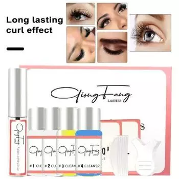 Набор для лифтинга ресниц Безопасный усилитель ресниц с длительным эффектом Полуперманентный лосьон для завивки Клей для фиксации Инструменты для макияжа глаз Кератин для завивки глаз