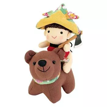 Набор для лоскутного шитья из шелка Olympus, мягкая игрушка Кинтаро в шлеме PA703