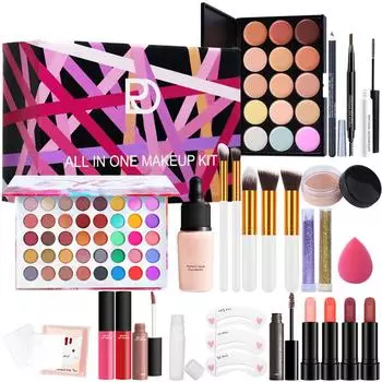 Набор для макияжа Полный набор косметики для начинающих Комбинированный макияж Легкий макияж Нюдовый макияж красный