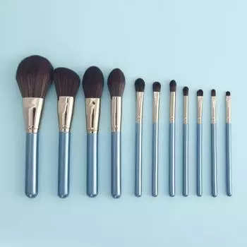 Набор для макияжа, сумка для кистей для макияжа (11 предметов), тени для век, консилер, рассыпчатая пудра и кисть для румян, косметические инструменты и принадлежности для макияжа.