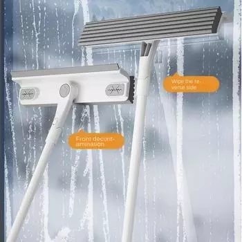 Набор для мытья окон, скребок для мытья окон, удлинитель для скребка из микрофибры, двухсторонний телескопический стержень, инструмент-щетка