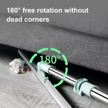 Набор для мытья полов с выдвижной ручкой, вращающаяся на 360 градусов головка швабры, гибкая, моющаяся, низкая поверхность 35cm