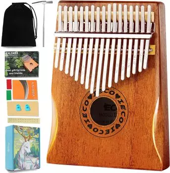 Набор для начинающих калимба 17 клавиш пианино портативное Mbria с песенником и настройкой подходит для взрослых и детей начинающие молоток,