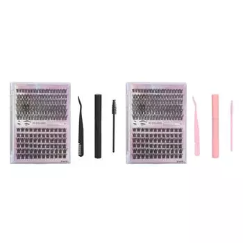 Набор для наращивания ресниц 126 шт. пучков, индивидуальный D-образный изгиб, набор для наращивания накладных ресниц с 3 мл U Pink