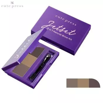 Набор для натуральных бровей Cute Press Jet Set 3 в 1 - тайский косметический макияж