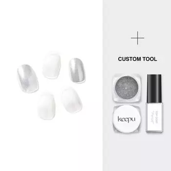 Набор для ногтей Keepu Custom Nail Mirror Powder Urban Snow-Silver (НЕ требуется светодиодная лампа)