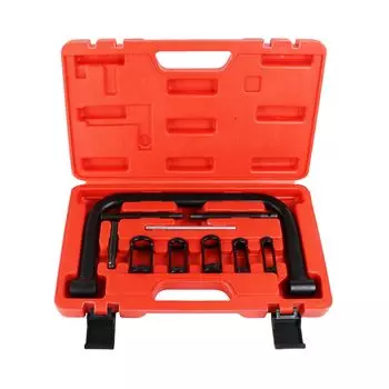 Набор для обслуживания пружин клапанов Автомобильный C-образный зажим Набор для обслуживания пружин клапанов Мотоциклетные инструменты Ремонтный комплект для снятия C-образного зажима Автомобильный клапан головки блока цилиндров чёрный