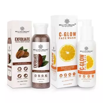 Набор для очищения кожи (75 г + 100 мл), Натуральный набор против загрязнений, Bella Vita
