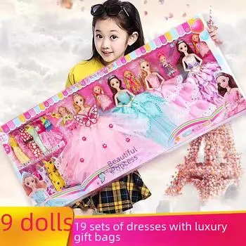 Набор для одевалки куклы принцессы Эльзы для девочек - праздничный подарок для детей Big Red Princess Limited Time Special Offer Bag красный