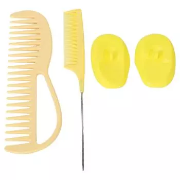 Набор для окрашивания волос, эргономичный, широкий зуб, моющийся, силиконовый, расческа для окрашивания волос, чехол для ушей для салона красоты