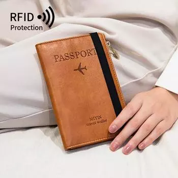Набор для паспорта RFID в стиле ретро для женщин и мужчин, зажим для паспорта из искусственной кожи, многофункциональный держатель кредитных карт, аксессуары для путешествий