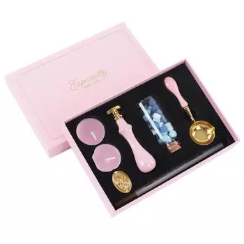 Набор для печати восковыми штампами в стиле ретро с прозрачным узором, набор для запечатывания восковыми штампами в стиле ретро со съемной ручкой для конверта