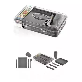 Набор для пикника на 6 персон, 32 шт., антрацитовый