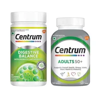 Набор: для пищеварительного баланса и добавка для взрослых 50+ (30 шт + 50 таб), Set, Centrum