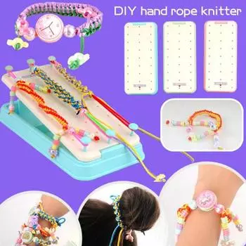 Набор для плетения браслетов дружбы для девочек 8-12 лет. Полный набор для творчества и творчества с нитками и бусинами. Удобное развлечение для путешествий на день рождения. небесно-голубой