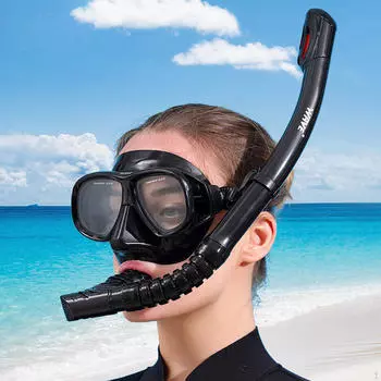 Набор для подводного плавания, снаряжение для подводного плавания для взрослых, очки для дайвинга с регулируемой пряжкой, маска для плавания, подводное плавание, чёрный