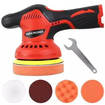Набор для полировки автомобиля, беспроводной портативный полировальный станок для автомобиля, 2500-5000 об/мин, регулируемая скорость, полировальная машина, перезаряжаемые полировальные станки для автомобиля