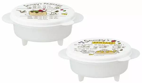 Набор для приготовления блинов Skater Microwave из 2 штук Snoopy Peanuts, сделано в Японии HCM1