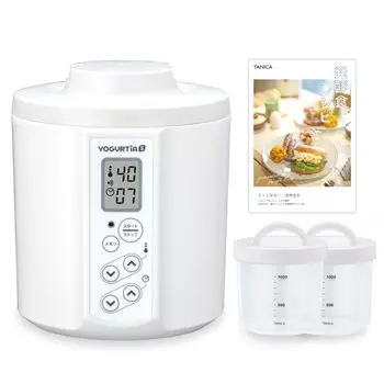 Набор для приготовления йогурта TANICA из 2 полипропиленовых контейнеров с контролем температуры и зуммером Yogurtia S 1200 мл [2024 Последняя версия/Домашняя] (25-70), Таймер, Память,