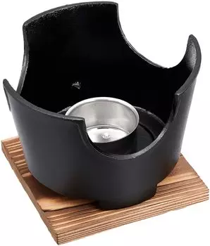 Набор для приготовления пищи Endo Shoji Commercial Yamato Pot Stove Set, средний алюминий, сделано в Японии QYM04002 (алюминий) (21см/24см) чёрный