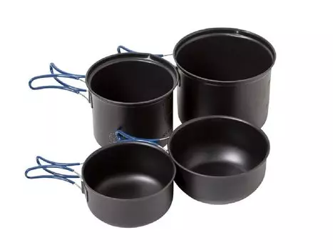 Набор для приготовления пищи Whole Earth Outdoor Camping, набор для приготовления пищи, алюминиевая посуда, набор для приготовления пищи NOMAD BK WE23DJ66, черный