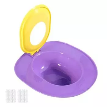 Набор для приучения кошек к туалету, многоразовый лоток для мусора, контроль запаха, писсуар, сиденье-горшок, вставка для сиденья унитаза для кошек, подходит для стандартных унитазов фиолетовый