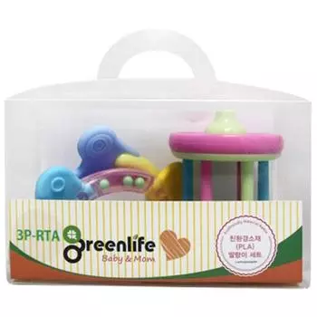 Набор для прорезывания зубов Green Life Rattle из 3 корейских детских игрушек RTA