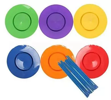 Набор для прядения пластин (x6) (с палкой) (розовый, оранжевый, зеленый, синий, красный, желтый) [н-улыбка]