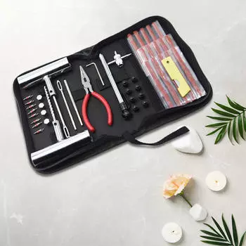 Набор для ремонта автомобильных шин, портативный инструмент для замены прокола спущенной шины, универсальный для автофургона