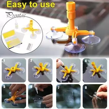 Набор для ремонта лобового стекла автомобиля Функция вакуума Быстрое исправление Простой в использовании инструмент для ремонта лобового стекла автомобиля Набор жидкости для ремонта стекла A