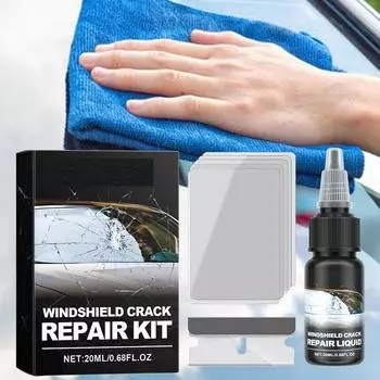 Набор для ремонта трещин на лобовом стекле 20 мл. Жидкость для восстановления окон и ремонта лобового стекла. Долговечное решение для трещин на автомобильном стекле и CN