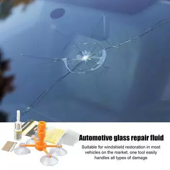 Набор для ремонта трещин на лобовом стекле Жидкость для ремонта лобового стекла Жидкость для ремонта автомобильного стекла Инструмент для ремонта треснувшего лобового стекла 50 ML