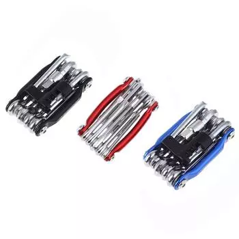 Набор для ремонта велосипеда 11 в 1, набор инструментов для ремонта велосипеда, ключ, отвертка, цепь - синий