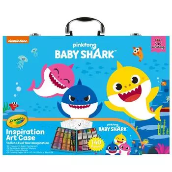 Набор для рисования Crayola Baby Shark Inspiration Art Case 140 предметов 041148 Подлинный продукт