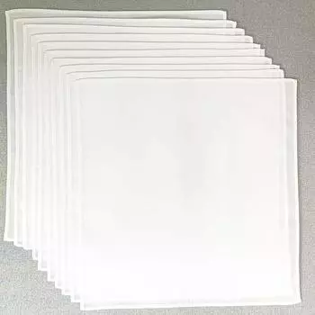 Набор для рисования из 10 простых белых носовых платков 20 x 20 для школы, входа в детский сад, сделано в Японии, платки, см, батист, 100% хлопок,