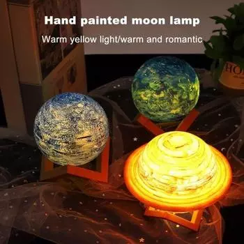 Набор для рисования лунной лампы Yousheng для детей 4-12 лет, набор для самостоятельного изготовления ночного светильника с 2 кисточками для рисования, художественные принадлежности, креативный подарок на день рождения 8 cm