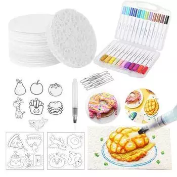 Набор для рисования Magic Puffy Paint, пенопластовая текстура, бумага для рисования с маркерами, набор для рисования с текстурой попкорна, ручки для рисования пузырьками, художественные принадлежности для детей и взрослых A