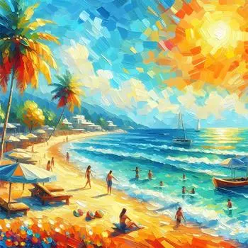 Набор для рисования по номерам на холсте DIY масляная живопись пляжная картина домашний декор на стену 40x40 см