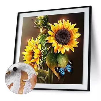 Набор для рисования по номерам на холсте DIY масляная живопись картина подсолнух домашний декор 20x20 см