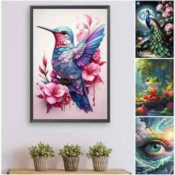 - Набор для рисования по номерам на холсте, сделай сам, масляная живопись, картина с животными, домашний декор на стену H4438