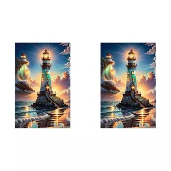 Набор для рисования по номерам на холсте DIY масляная живопись картина маяк домашний декор 55x85 см
