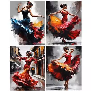 Набор для рисования по номерам на холсте своими руками масляная живопись фламенко картина домашний декор на стену H4545