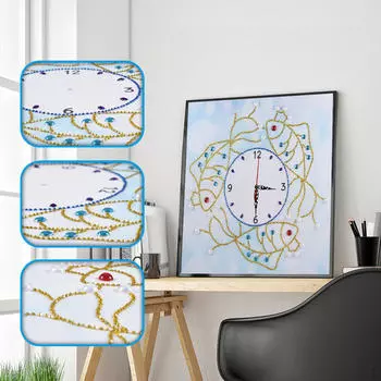 Набор для рисования с просверленными стежками, цветочные часы, дизайн, мозаика для гостиной, спальни, украшение для дома Butterfly