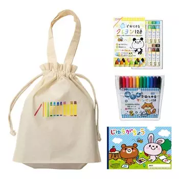 Набор для рисования Sakura Crepas с сумкой-тоут, которую можно снять вместе с ручкой, которую можно снять со свободным рисунком (мелки, вода, фломастеры для мытья, книга)