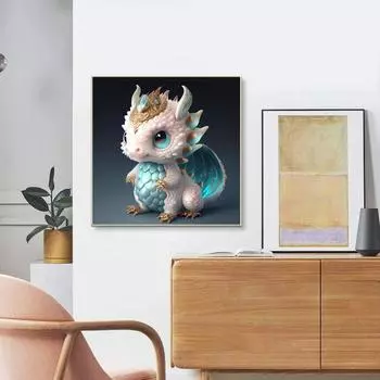 Набор для рисования стразами «сделай сам», сверкающий яркий цвет, мультяшный динозавр, полная дрель, 5D алмазный набор для рукоделия, украшение для рабочего стола